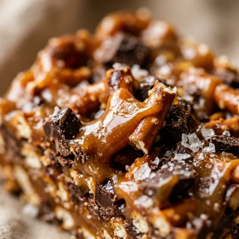 No-Bake Salted Caramel Pretzel Bars