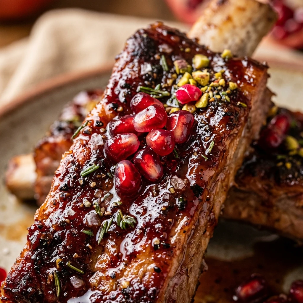 Pomegranate-Glazed Christmas Ribs